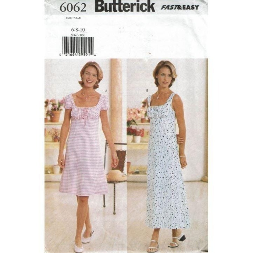 Butterick Sewing Pattern 6062 Dress Misses Size 6-10 UNCUT‎